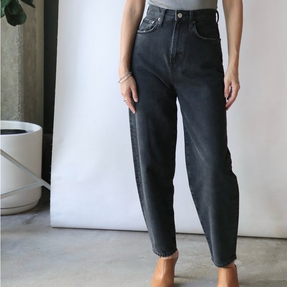 Agolde sz 28 Balloon Wide High Waist Taper Jeans in Black Tea - Picture 3 of 10